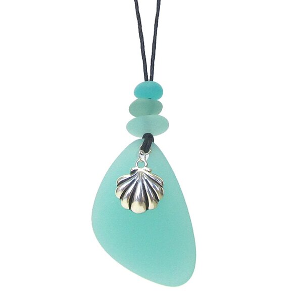 NWT - Seaglass Shell Pendant Necklace - Picture 2 of 3